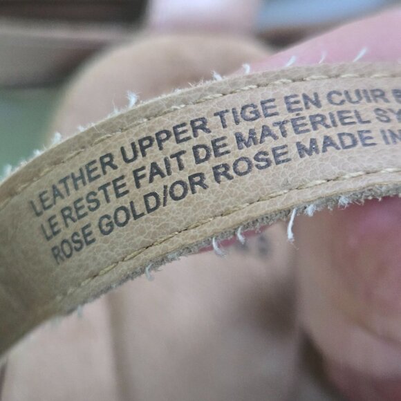 Earth Origins Kendra Khloe Leather Cork Wedge Sandals Rose Gold Size 7M - Picture 6 of 7